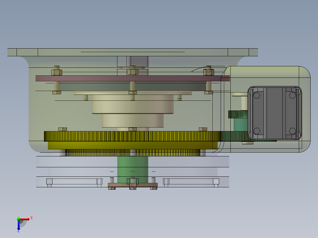 数控机床分度工作台的设计（全部结清）俯视图
