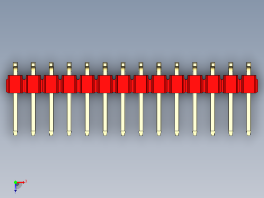 彩色公排针 100mil 2.54mm 系列-DS1022_red_28p_100mil_TypeSMT_rev1.0俯视缩略图