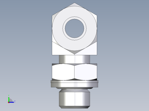 卡套式工业通用硬管接头EO_Adjustable_locknut_branch_tee_TEE10ZLRCF左视缩略图