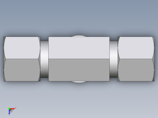 卡套式工业通用硬管接头EO_Adjustable_locknut_branch_tee_TEE10ZLRCF俯视缩略图