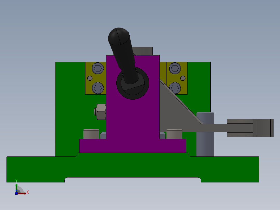 831006拨叉加工工艺及铣φ40端面夹具设计【含三维SolidWorks】前视图