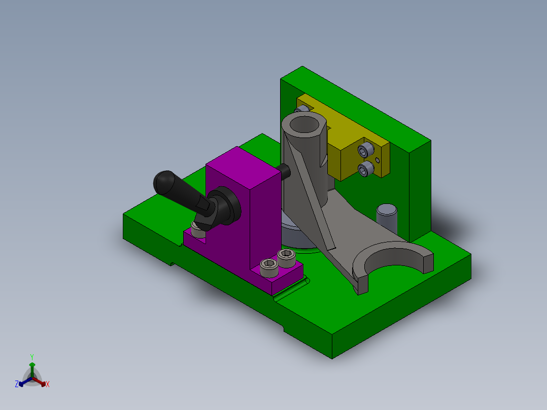 831006拨叉加工工艺及铣φ40端面夹具设计【含三维SolidWorks】正等轴测图