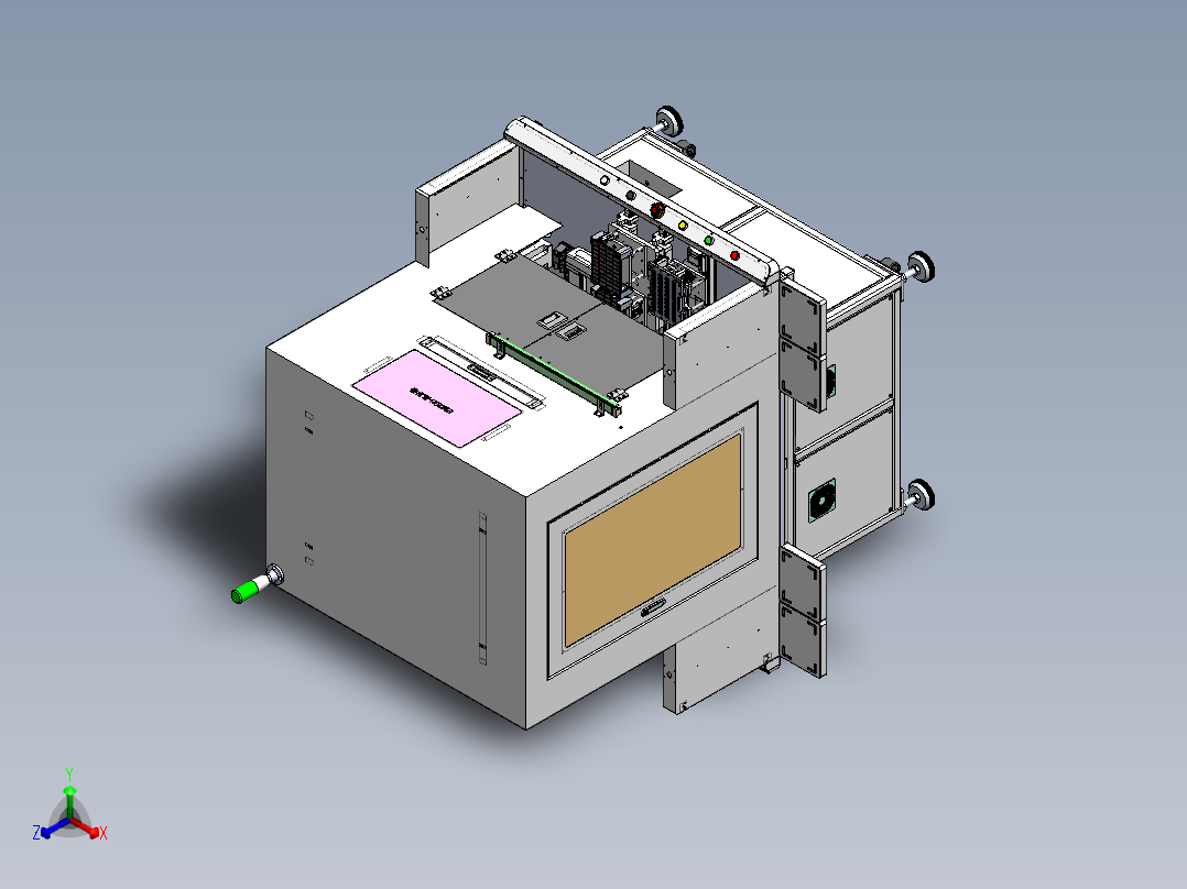 双轨道磁铁无磁区检测设备正等轴测图