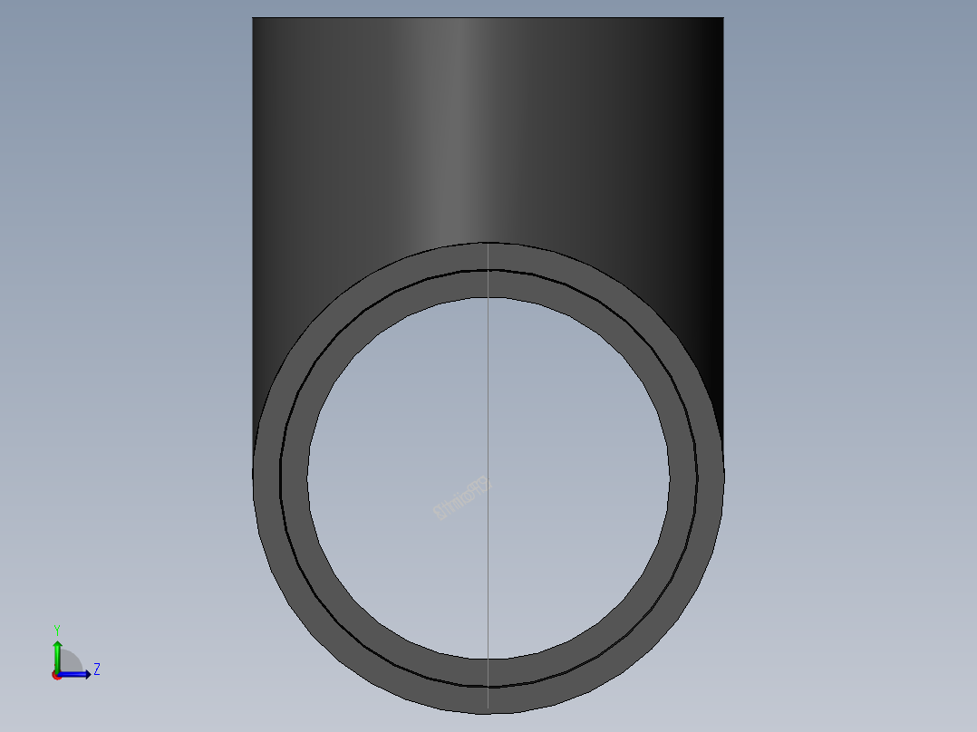 PVC管件-2in_Tee前视图