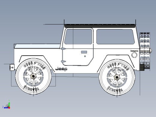 BBQ钣金吉普车模型右视缩略图