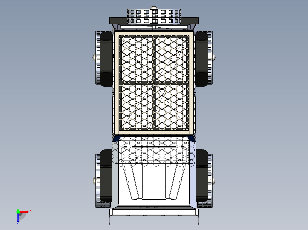 BBQ钣金吉普车模型俯视图