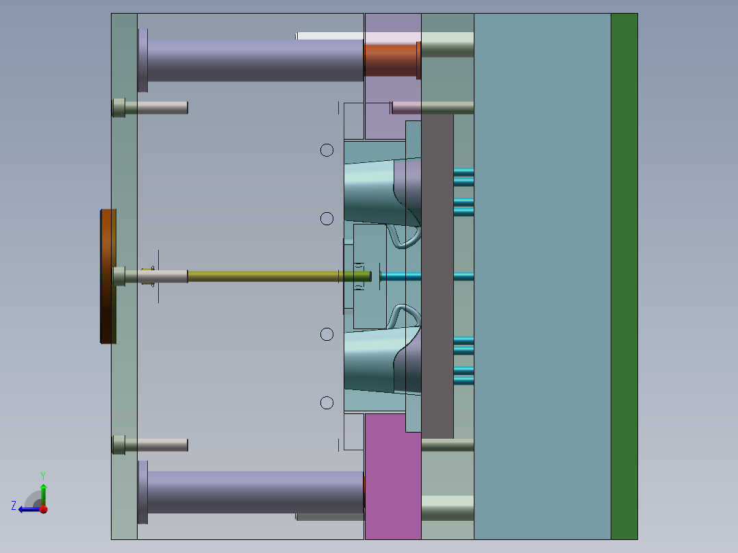Q298-杯托的注塑模具设计【三维SolidWorks】右视图