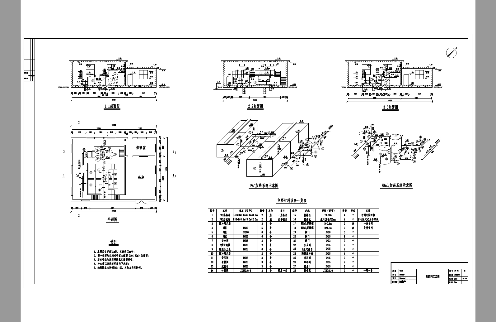 D0709-12万m3d给水厂工程设计+CAD+说明书