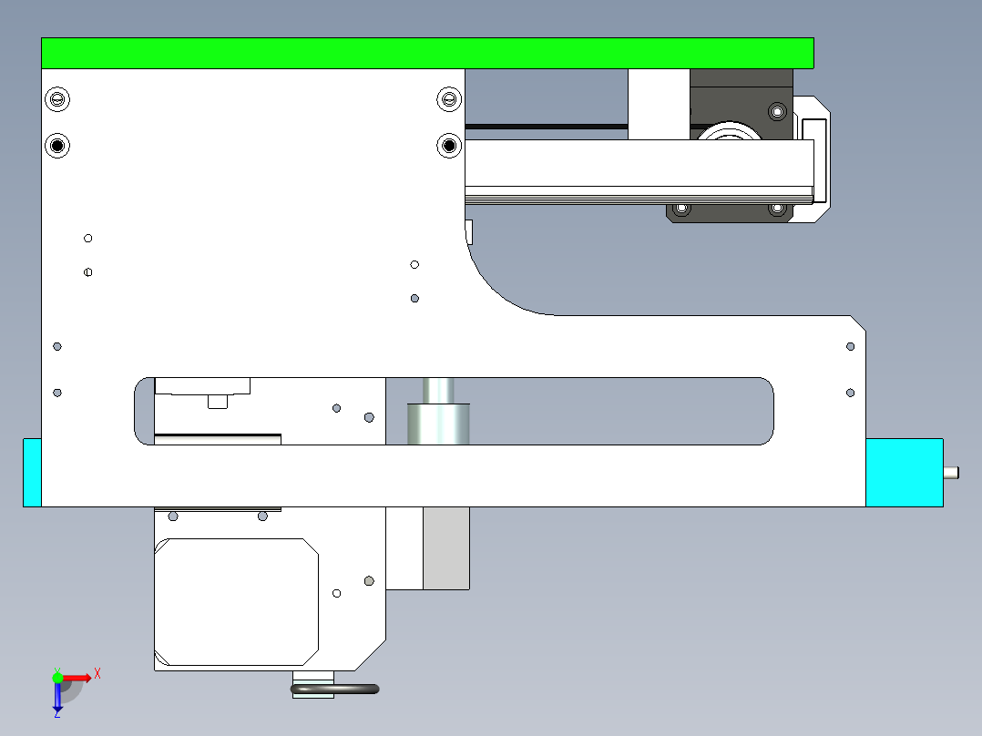 小型精铣设备设计俯视图