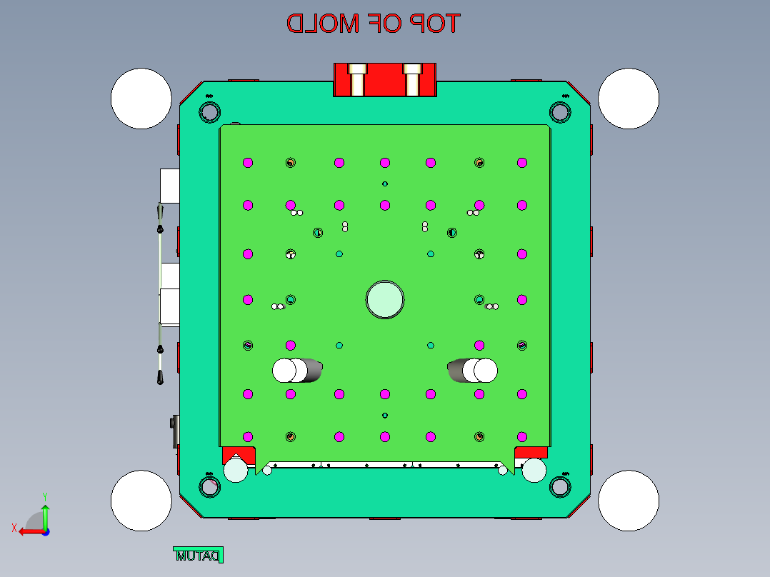 小鹏汽车翼子板塑胶模具后视图