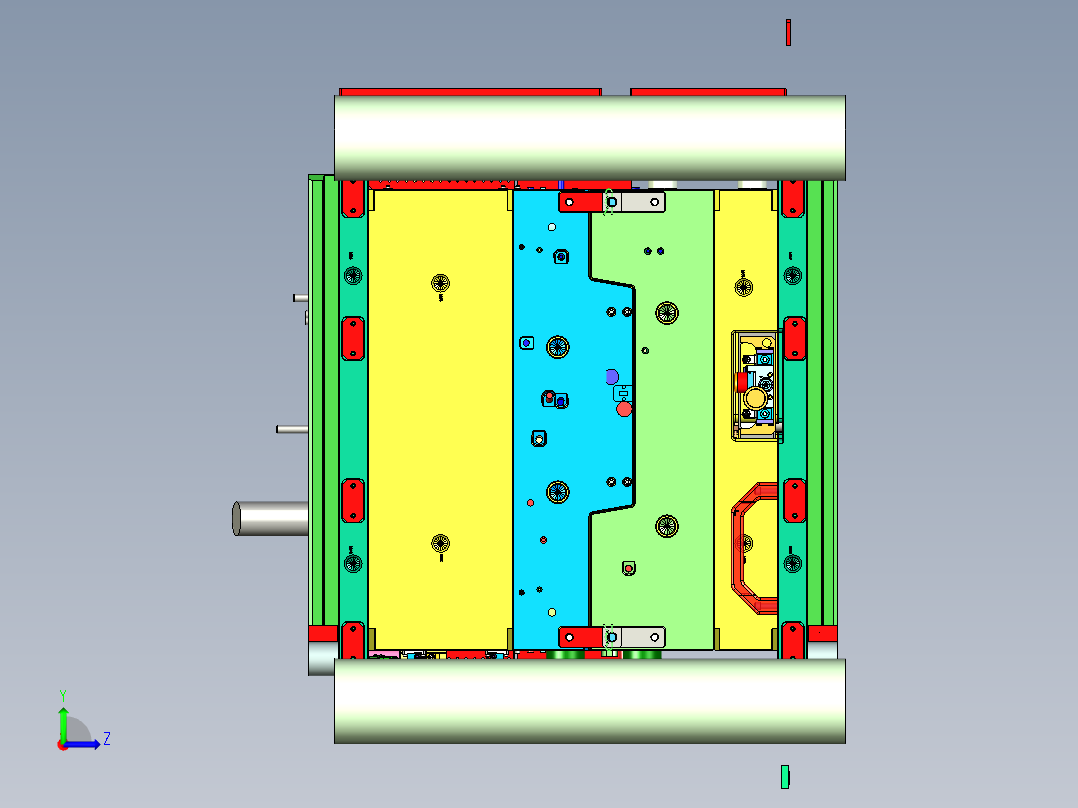 小鹏汽车翼子板塑胶模具左视图