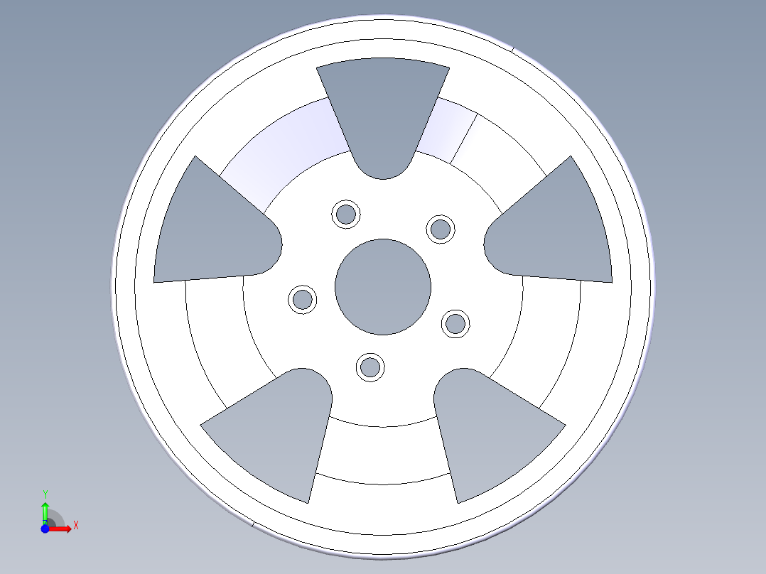 车轮中心前视图