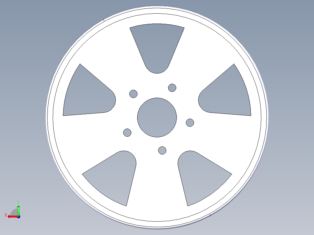 车轮中心后视图