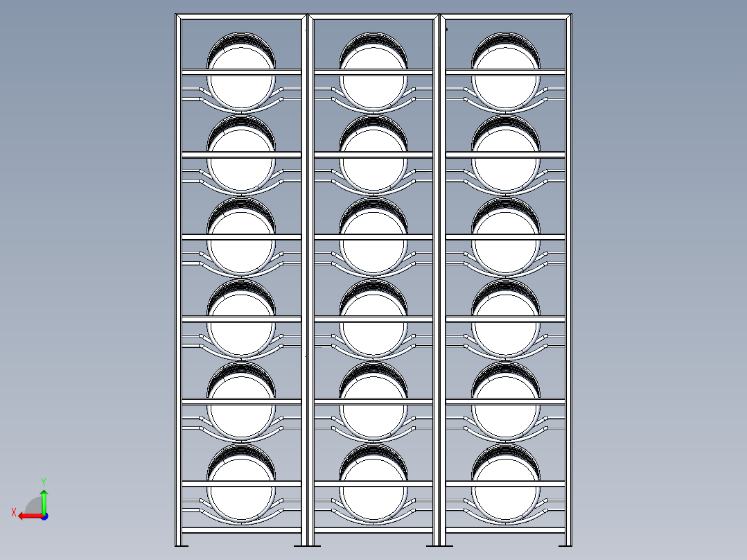 A0003668-带多个架子的水瓶储存架后视图