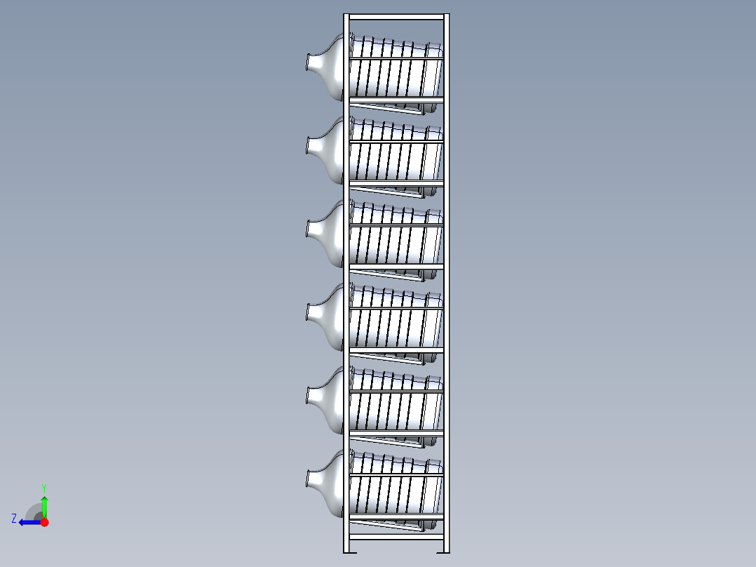A0003668-带多个架子的水瓶储存架右视图