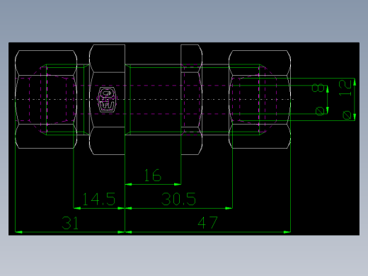 PARKER管接头EO Bulkhead union SV12S71(16)_front