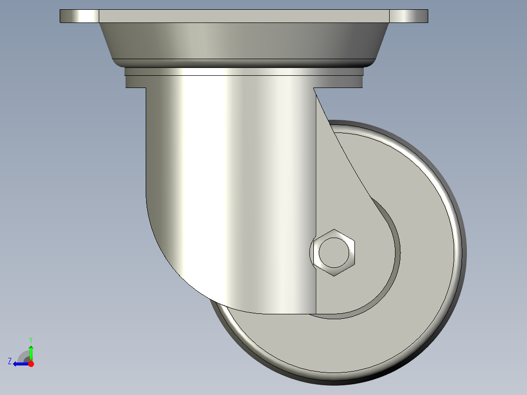 23LM012脚轮右视图