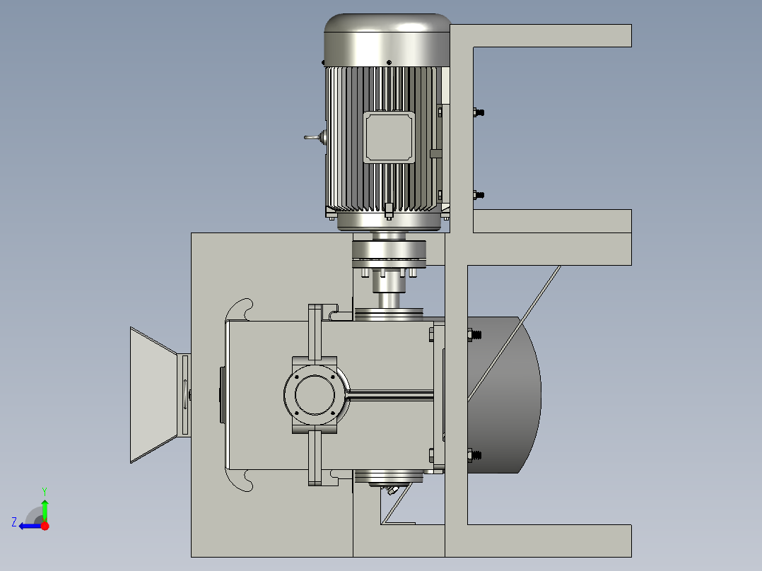 一体机核桃扒皮机右视图