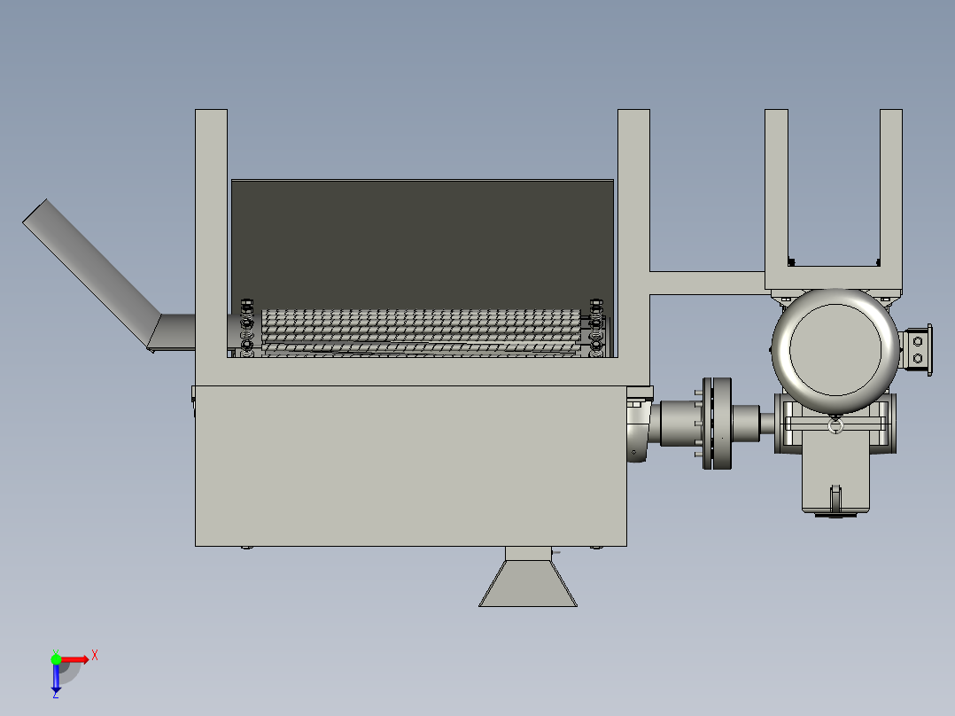 一体机核桃扒皮机俯视图