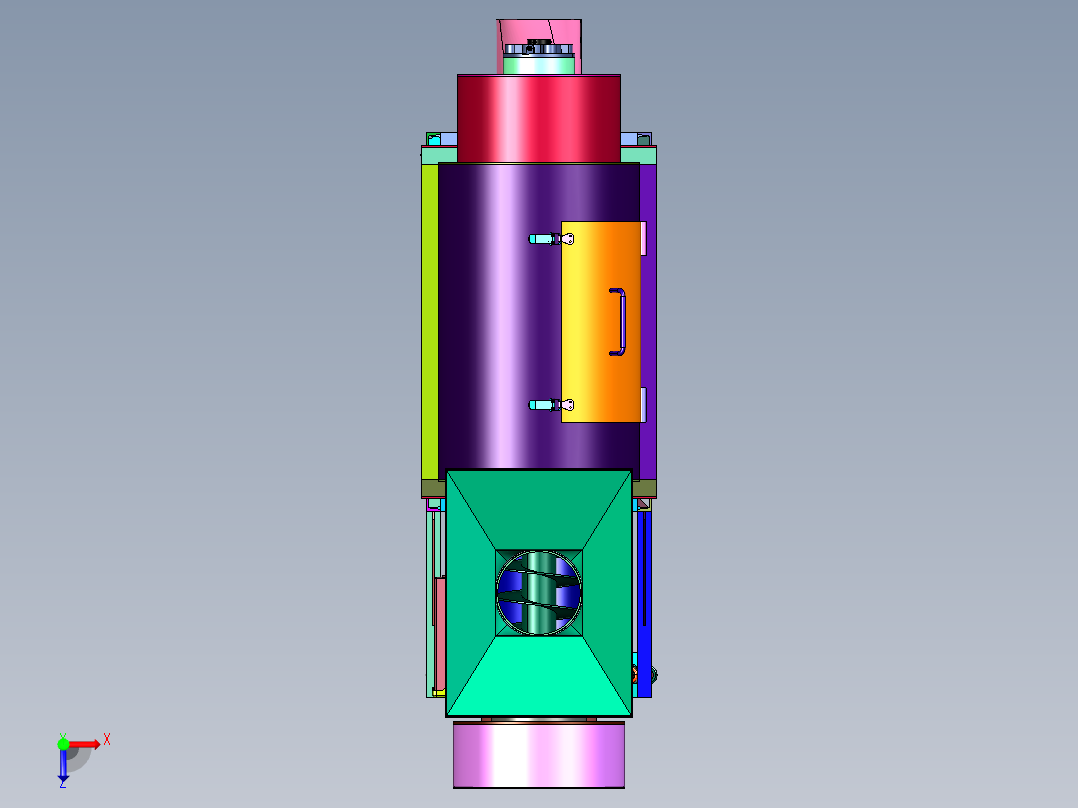 加工用离心筛选装置俯视图