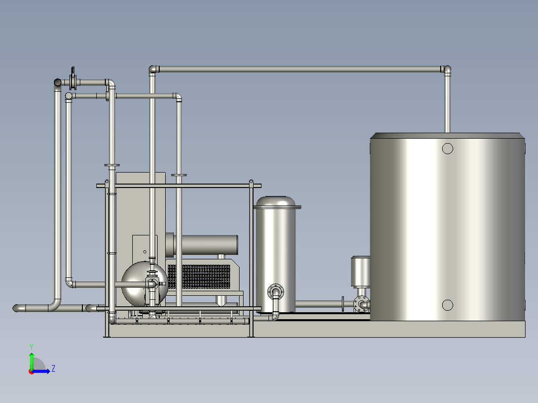 城市中小型污水处理厂左视图
