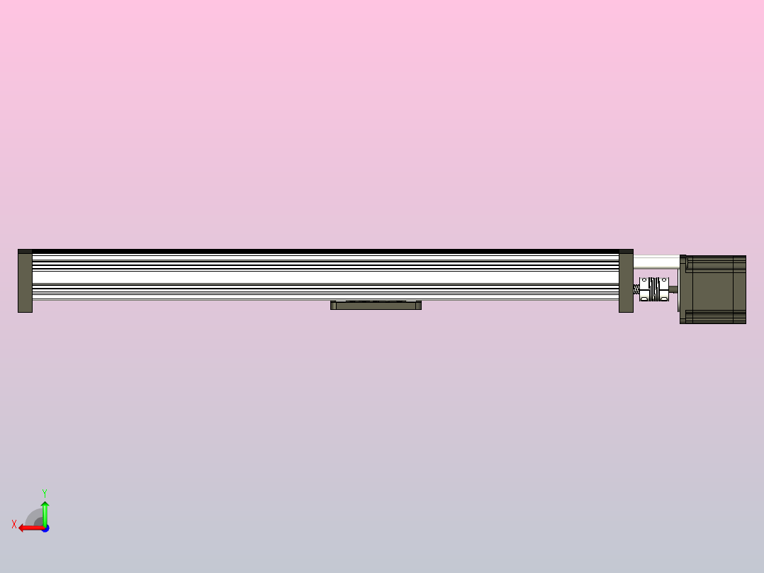 线性致动器滑台后视图