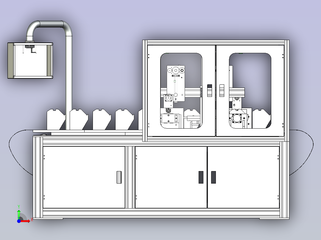 N95口罩立式耳带焊接机设备3D图前视图
