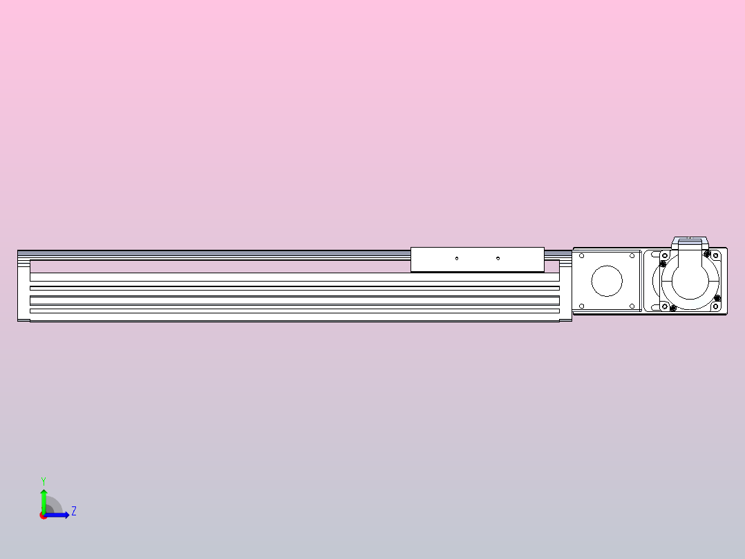 皮带直线轴半封闭可选导轨TPA-HNB-120D-110-L300-MR-Y-P40-N3左视图