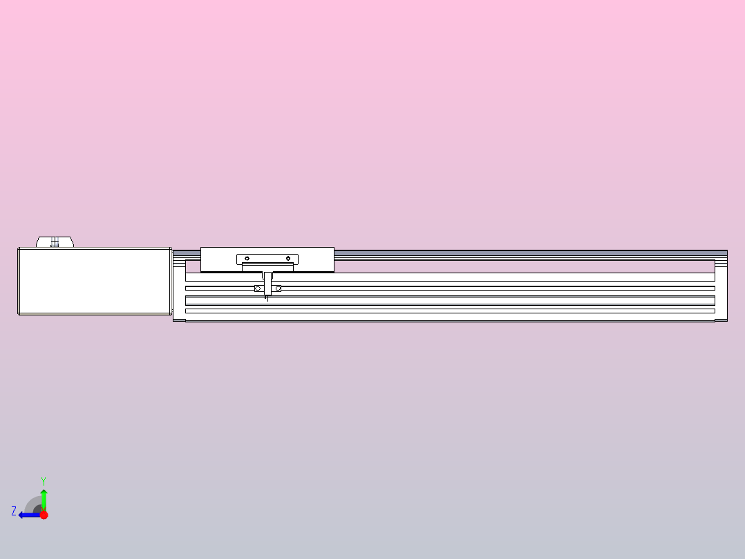 皮带直线轴半封闭可选导轨TPA-HNB-120D-110-L300-MR-Y-P40-N3右视图