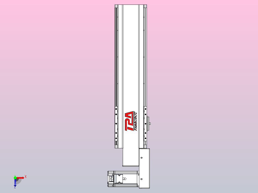 皮带直线轴半封闭可选导轨TPA-HNB-120D-110-L300-MR-Y-P40-N3俯视图
