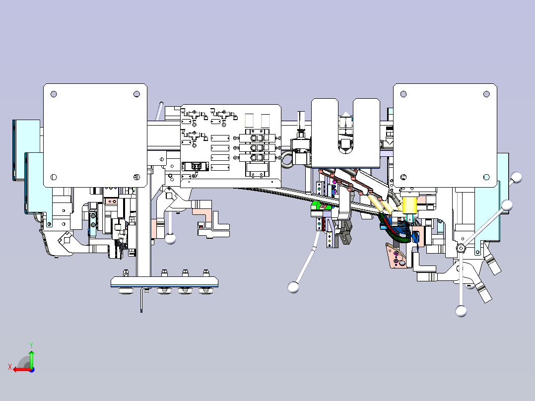一款车门焊接夹具3D模型后视图