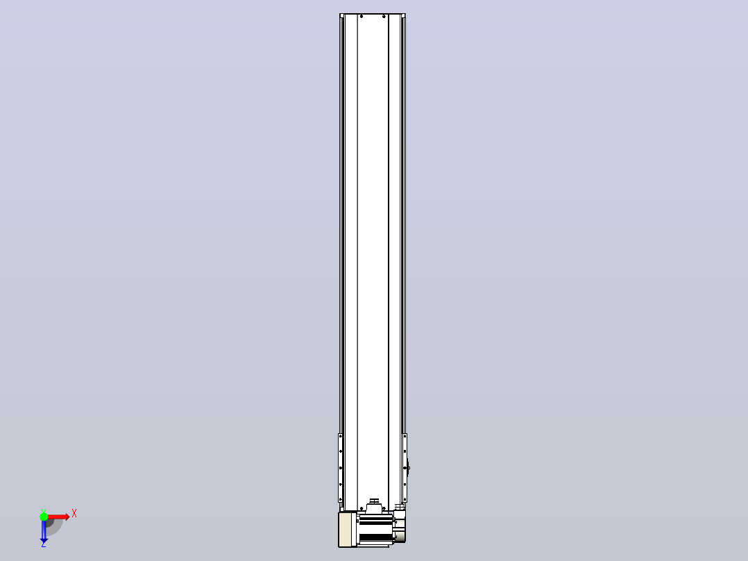 皮带直线轴半封闭可选导轨TPA-HNB-220D-176-L1250-LU-C-P1K-N3俯视图