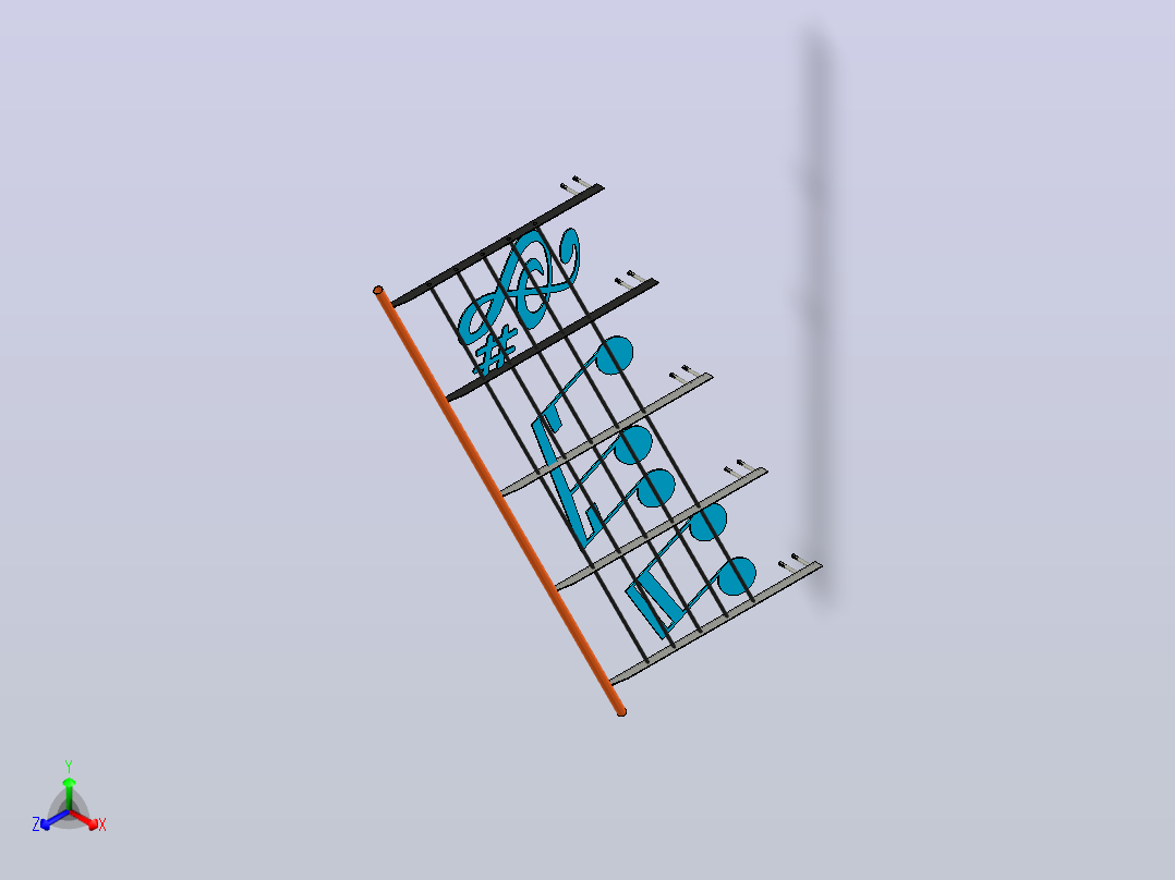 外部楼梯栏杆正等轴测图
