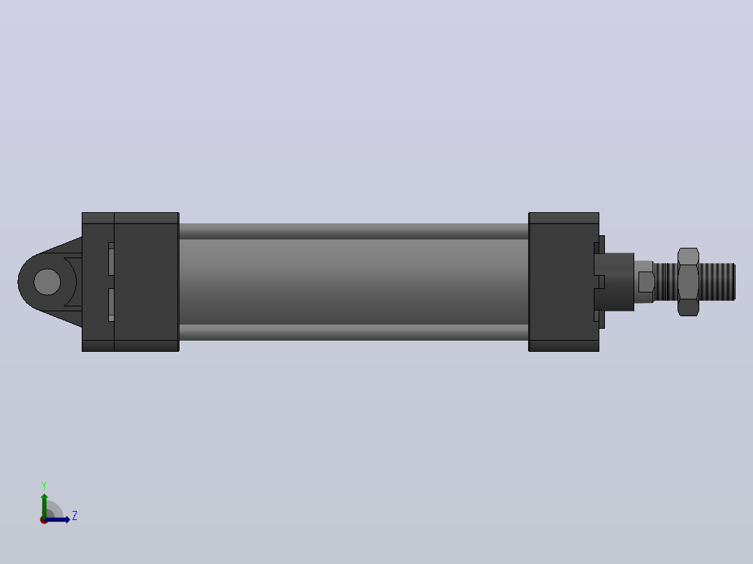 MB系列双耳环新款标准型气缸[MB40-100-D04]左视图