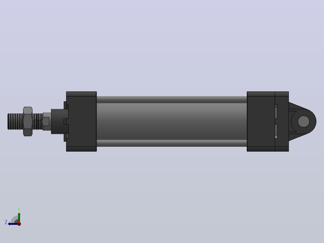 MB系列双耳环新款标准型气缸[MB40-100-D04]右视图