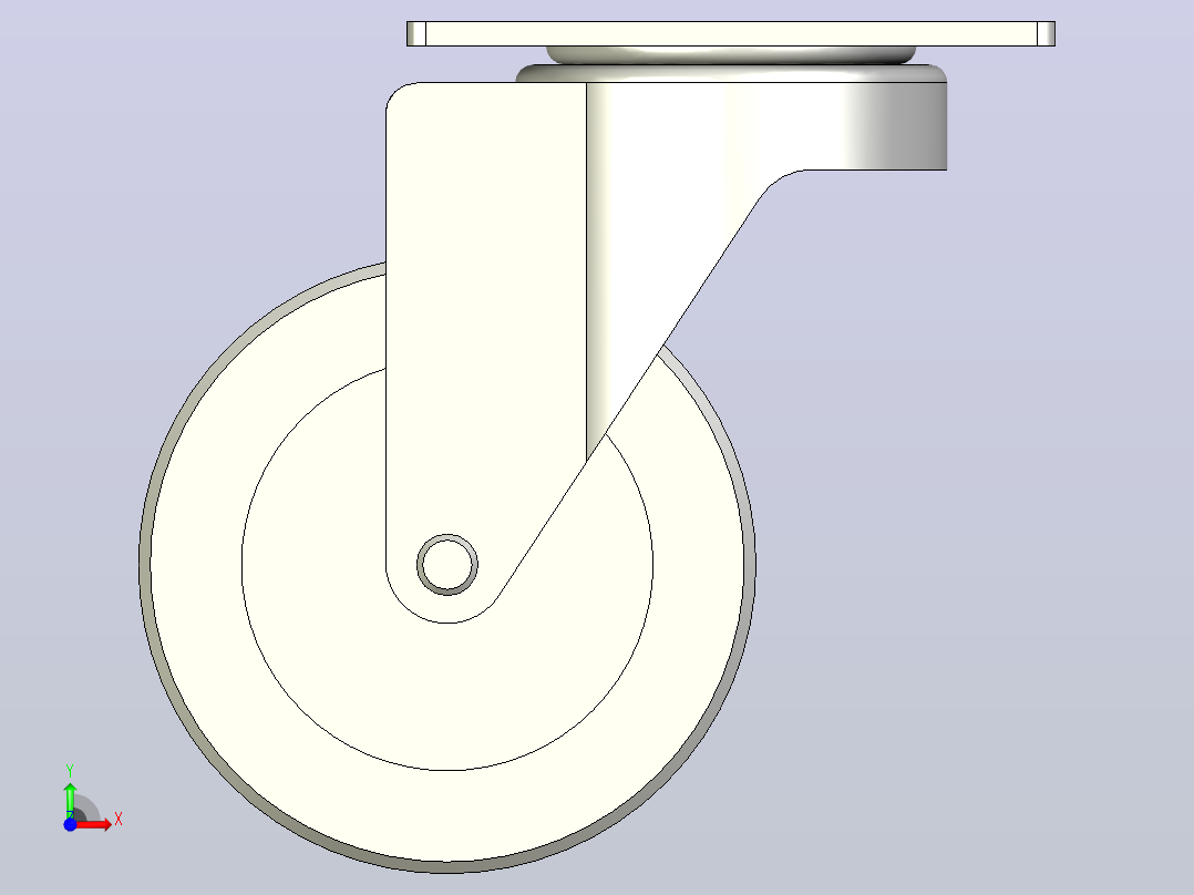 中重载型(200~300kg)万向型脚轮[CAD100-NB]前视图