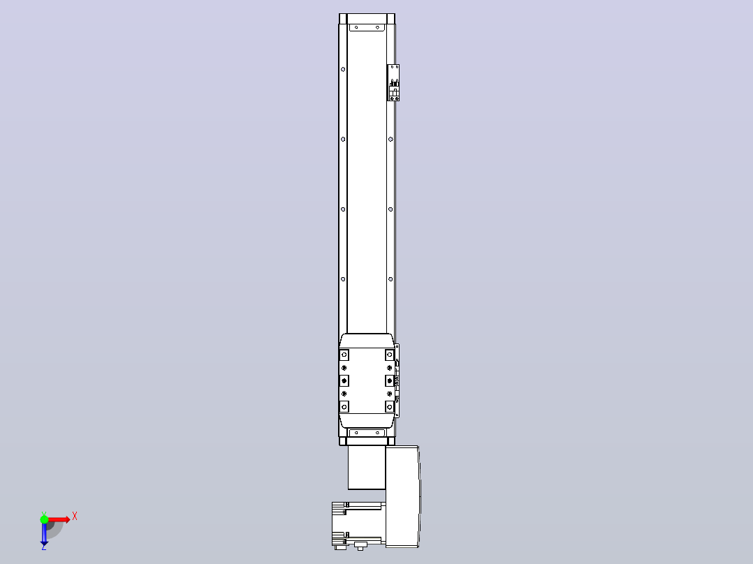机器人皮带驱动直线轴TPA-GCB-80-P60-L400-QR-M20-N3俯视图