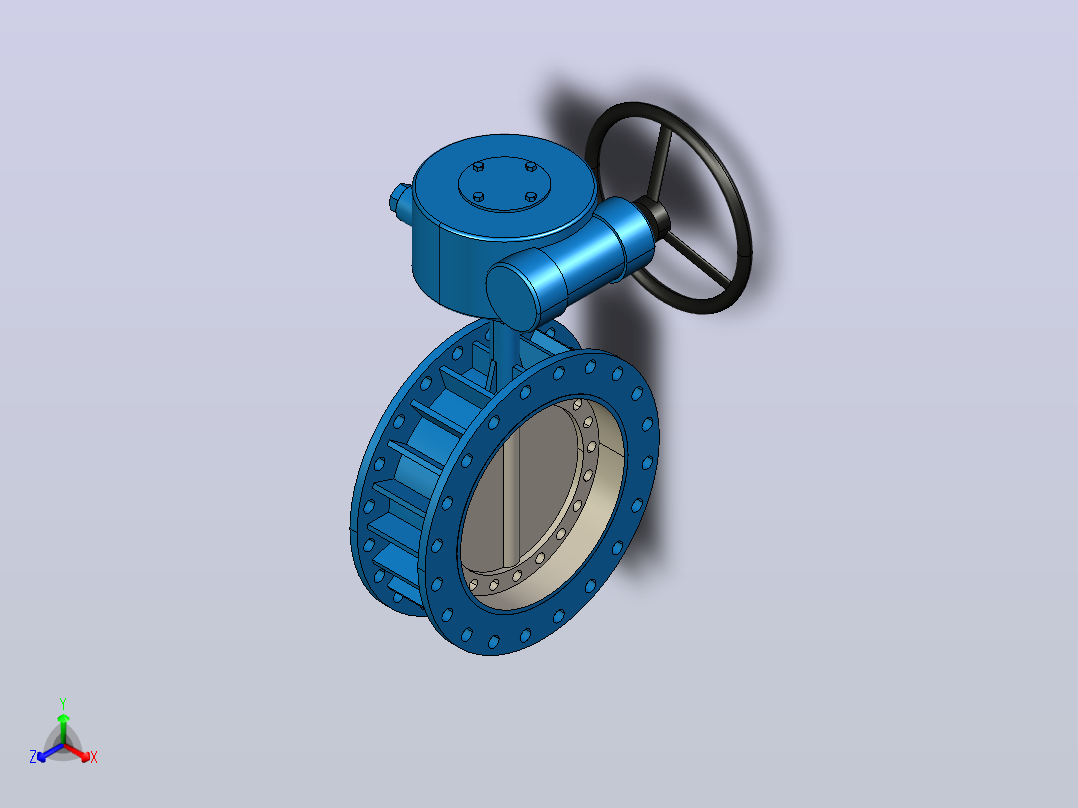 三偏心金属密封法兰连接蝶阀[500]主视图