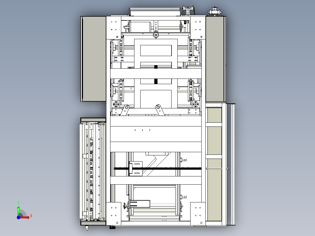 产品包装机设计图纸3D模型前视图