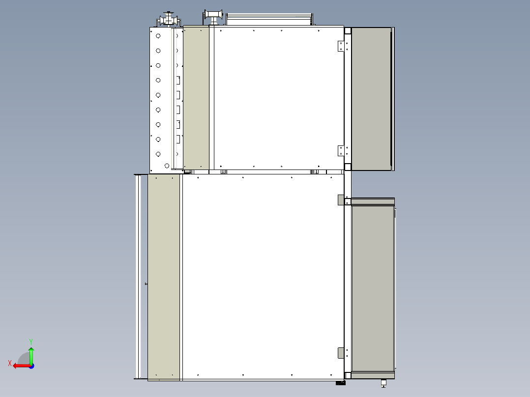 产品包装机设计图纸3D模型后视图