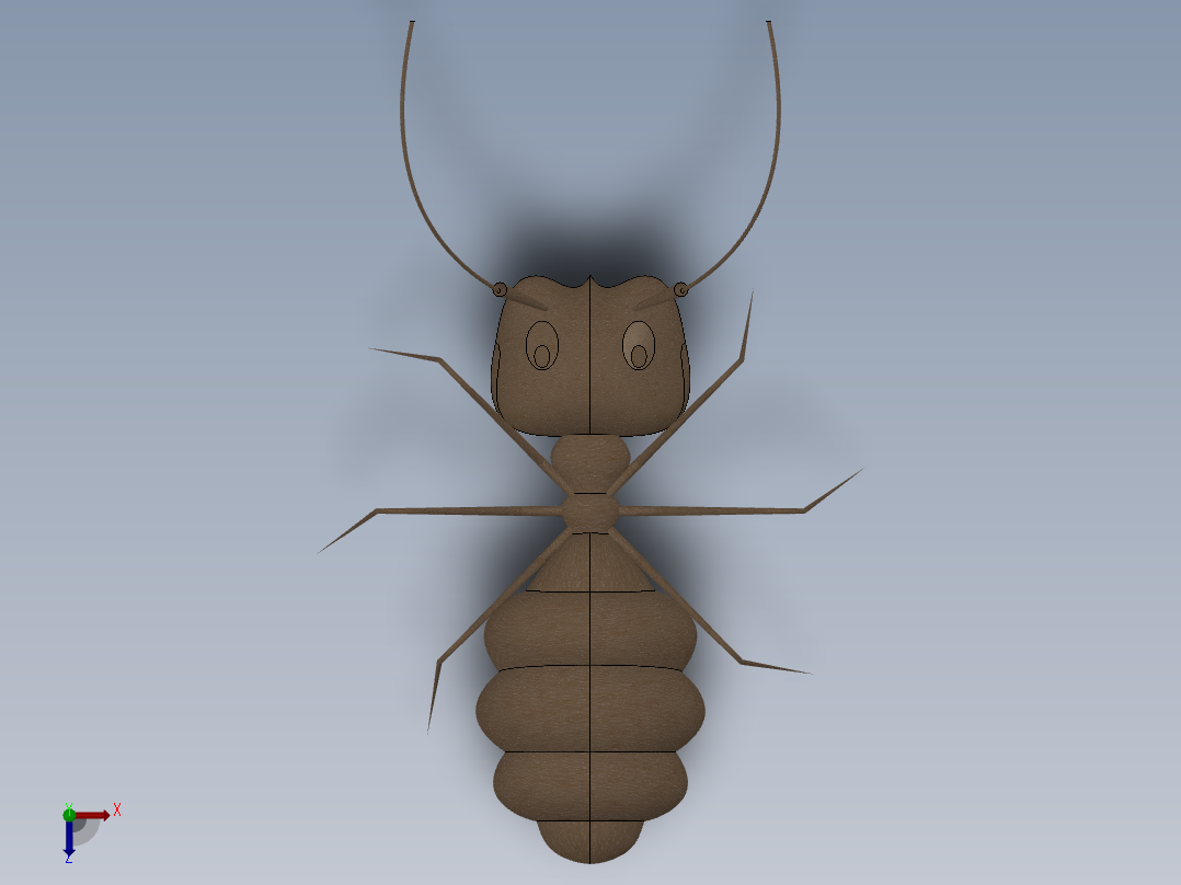 卡通蚂蚁3d模型俯视图