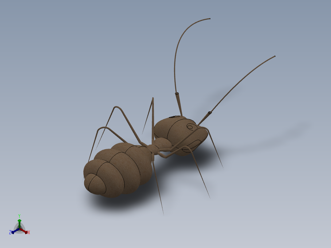 卡通蚂蚁3d模型正等轴测图