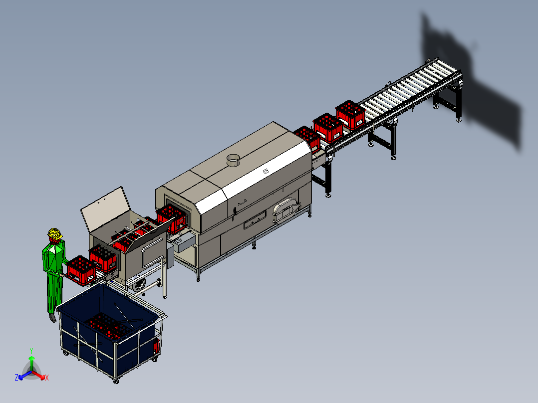 洗箱机正等轴测图