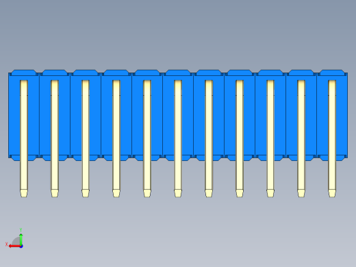 彩色公排针 100mil 2.54mm 系列-DS1022_blue_3x11p_100mil_TypeD_rev1.0后视缩略图