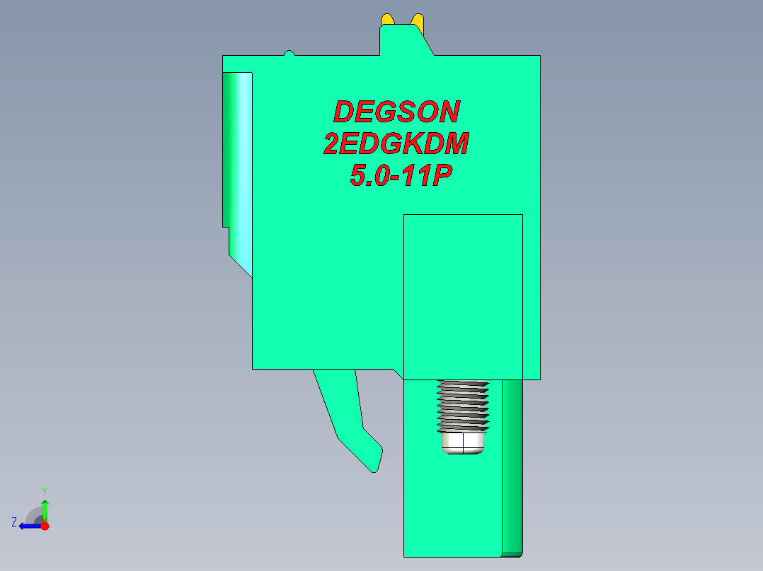 DEGSON 2EDG（M） 系列 5.0mm 螺丝锁紧可插拔接线端子组-2EDGKDM-5.0-11P-14-00AH右视图