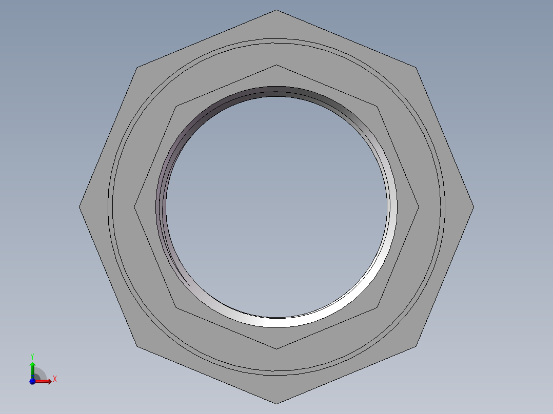 活接-等径内丝直通 DN32前视图