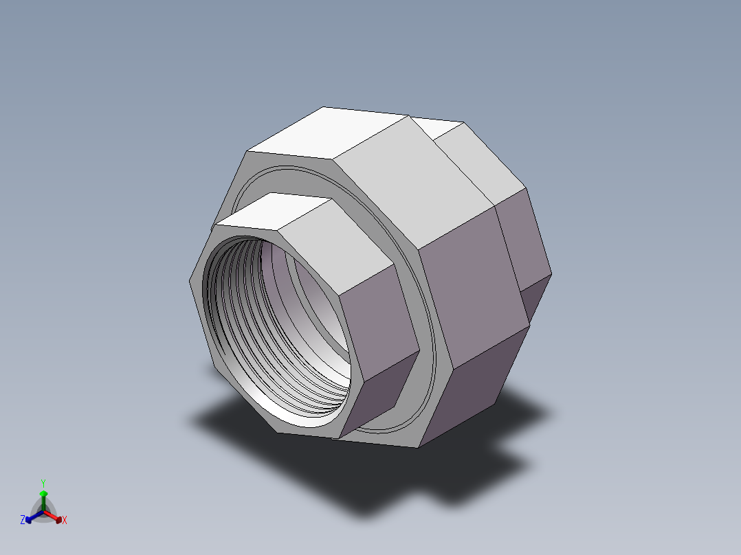 活接-等径内丝直通 DN32正等轴测图