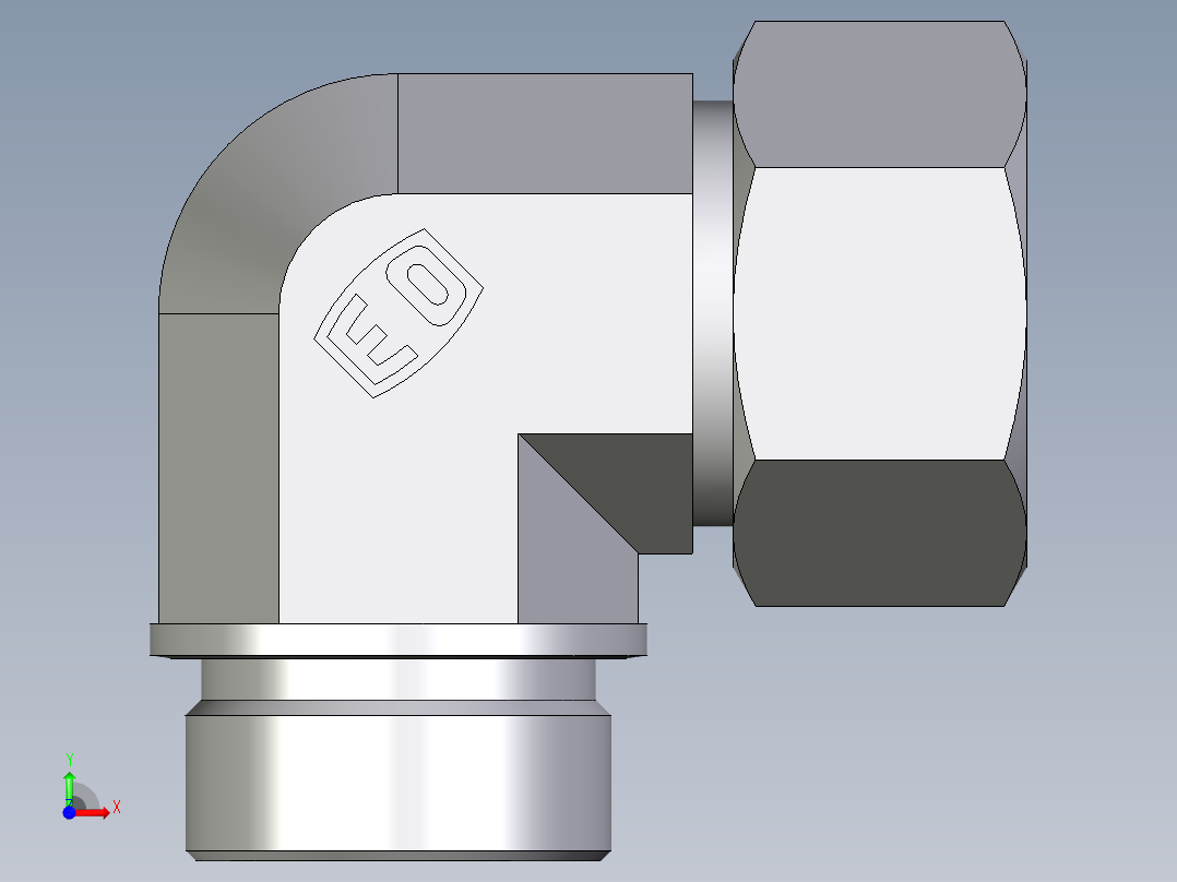 卡套式工业通用硬管接头EO_Male_stud_elbow_WE30SMCF前视图