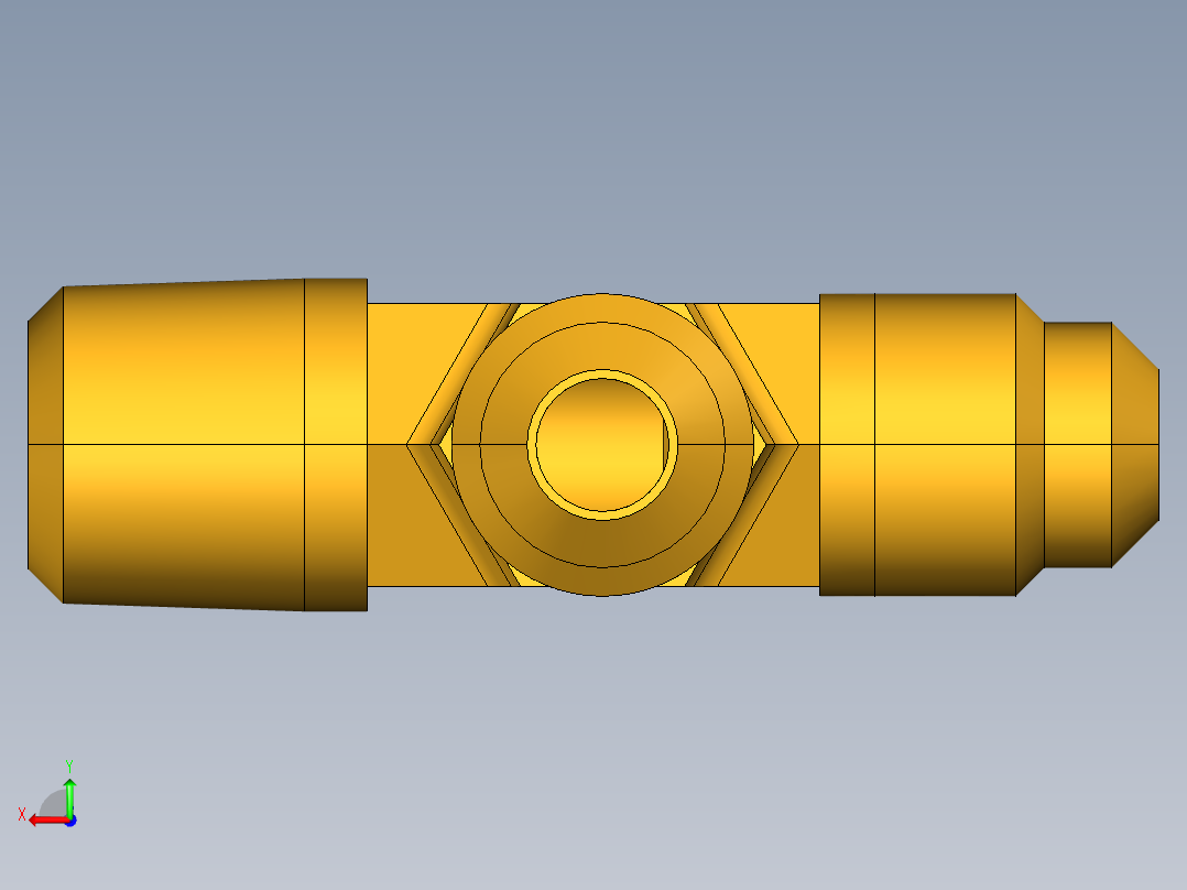 扩口式工业通用硬管接头Male Run Tee 151F-5-4后视图