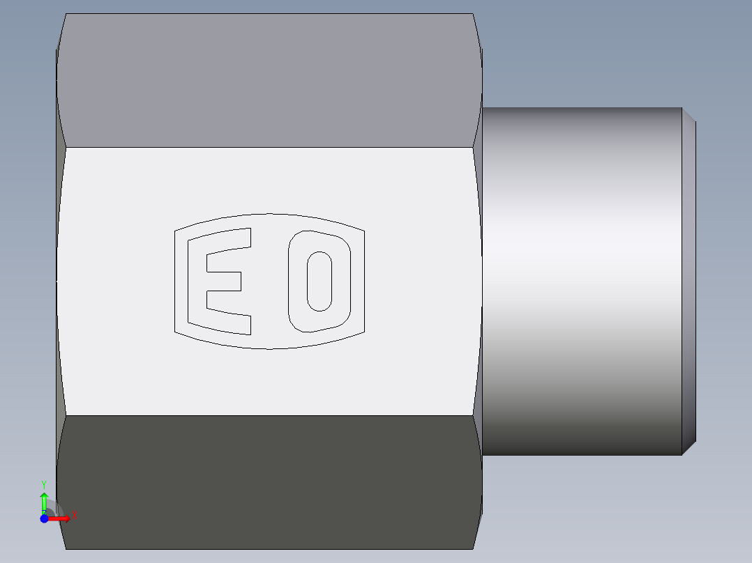 卡套式工业通用硬管接头EO_Swivel_connector_GAI12LR71X前视图
